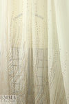 Italian sequinned border fancy silk crinkle chiffon