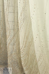 Italian sequinned border fancy silk crinkle chiffon