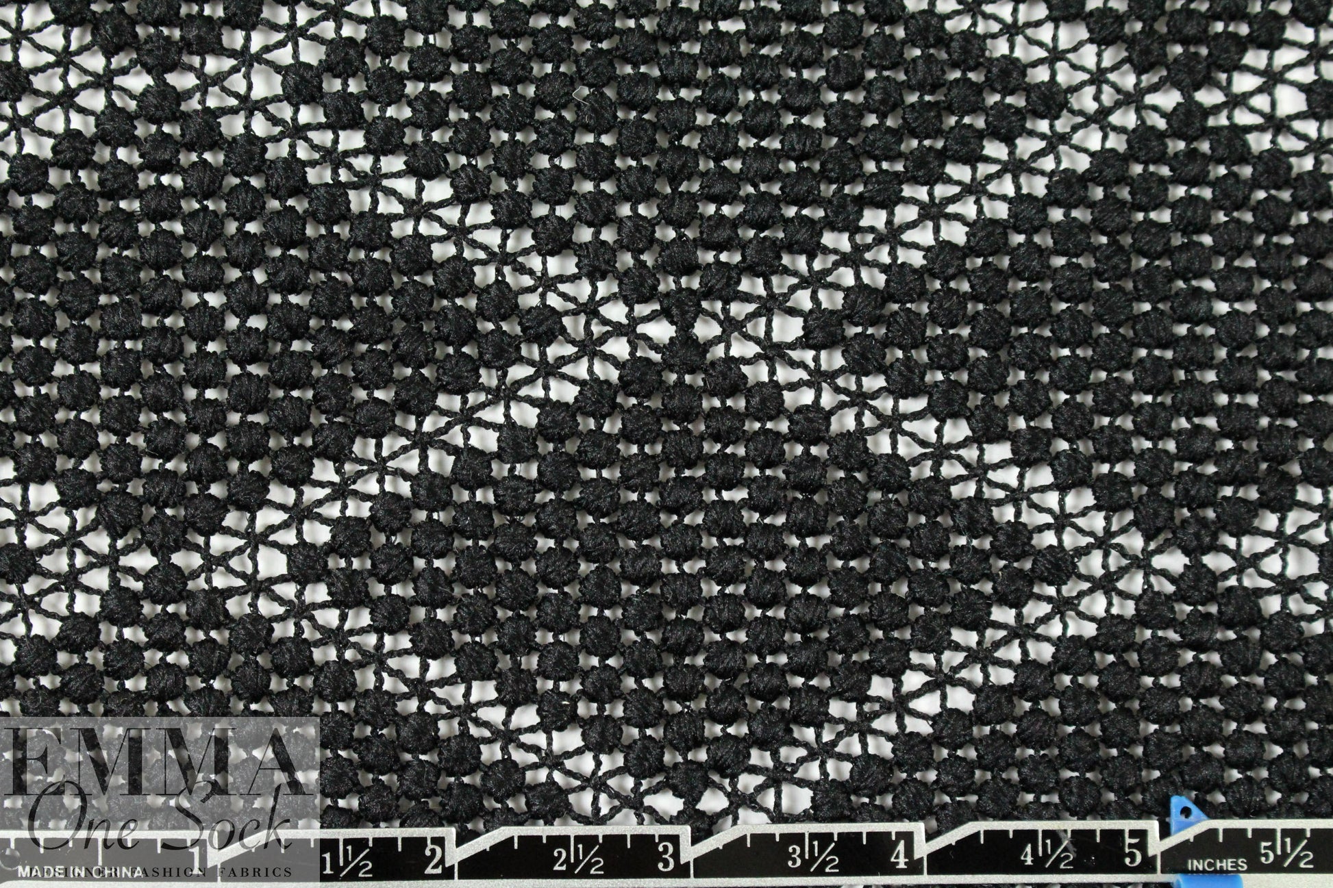 famous designer black diamond bead guipure lace