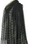 famous designer black diamond bead guipure lace