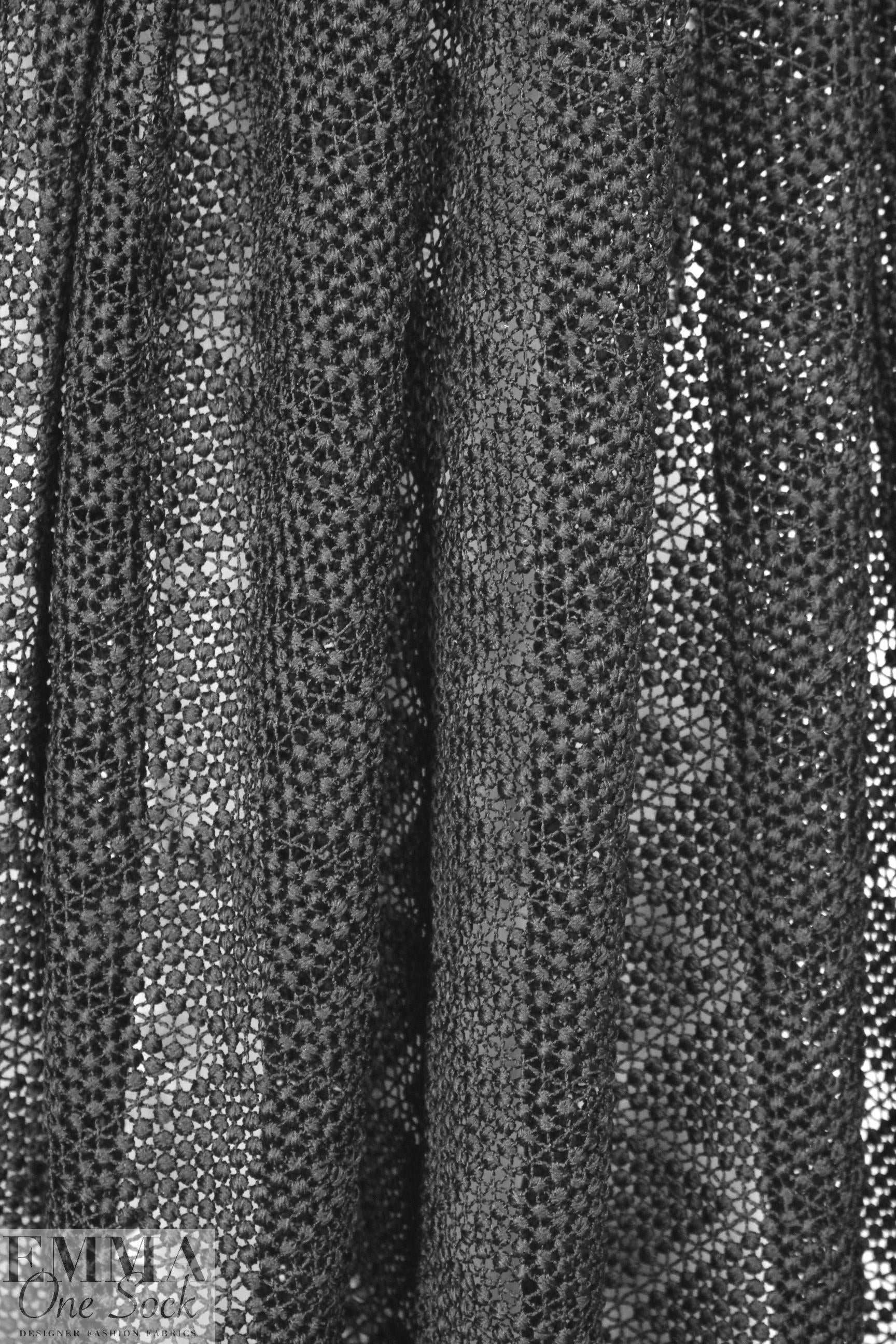 famous designer black diamond bead guipure lace 1.5 yd