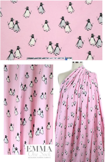Bedhe@d pink penguin COTTON/lycra knit