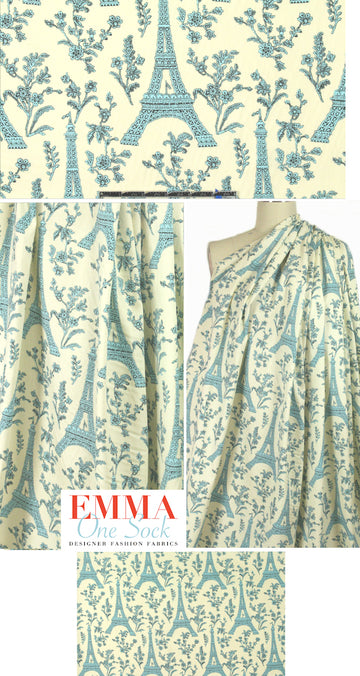 Bedhe@d flowery tour Eiffel textured cotton