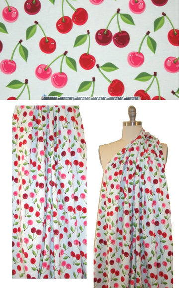 Bedhe@d 'cherry picked' COTTON/lycra knit 1.25 yd