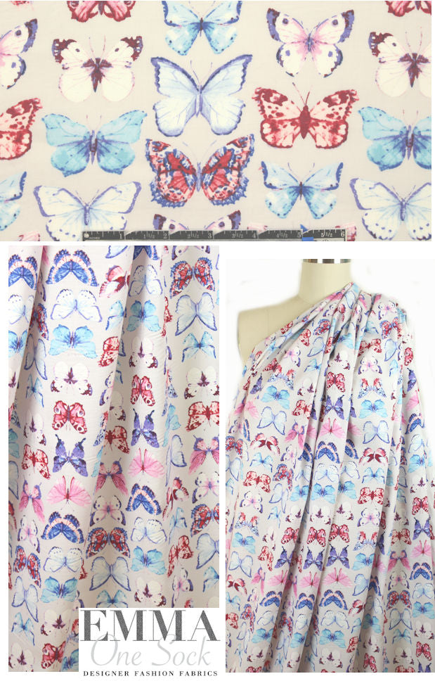 Bedhe@d denim/garnet butterfly COTTON lawn