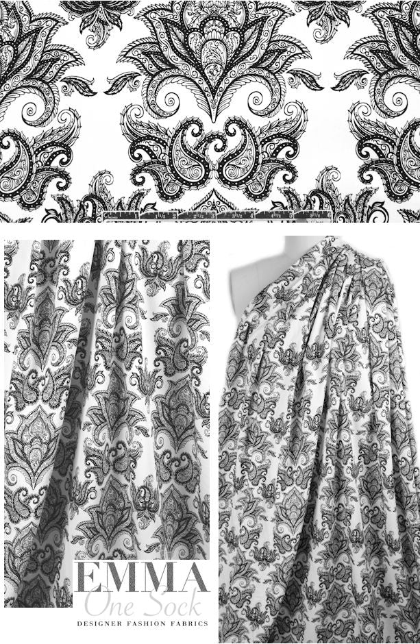 Bedhe@d black/white paisley COTTON woven