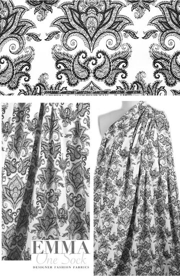 Bedhe@d black/white paisley COTTON woven