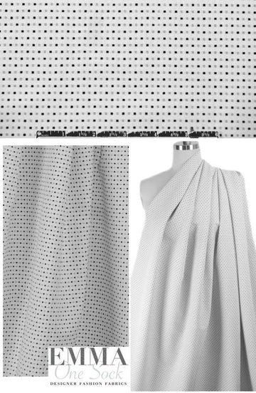 bengaline dobby vertical stretch - white graphic