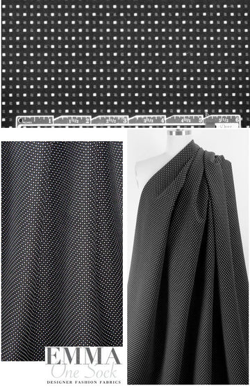 bengaline dobby vertical stretch - black graphic 1 yard