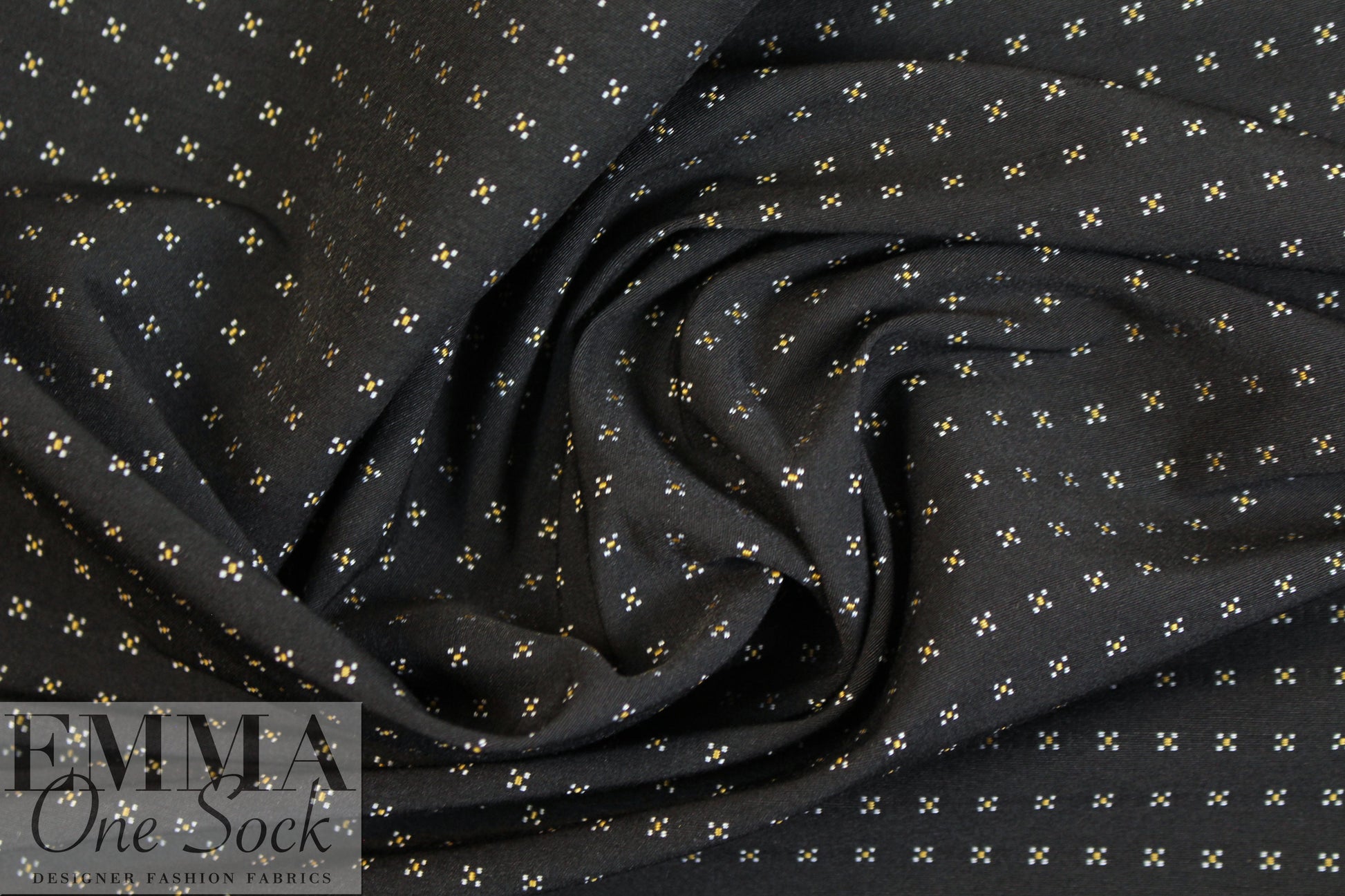 black/silver mini graphic bengaline stretch jacquard 1.625 yd