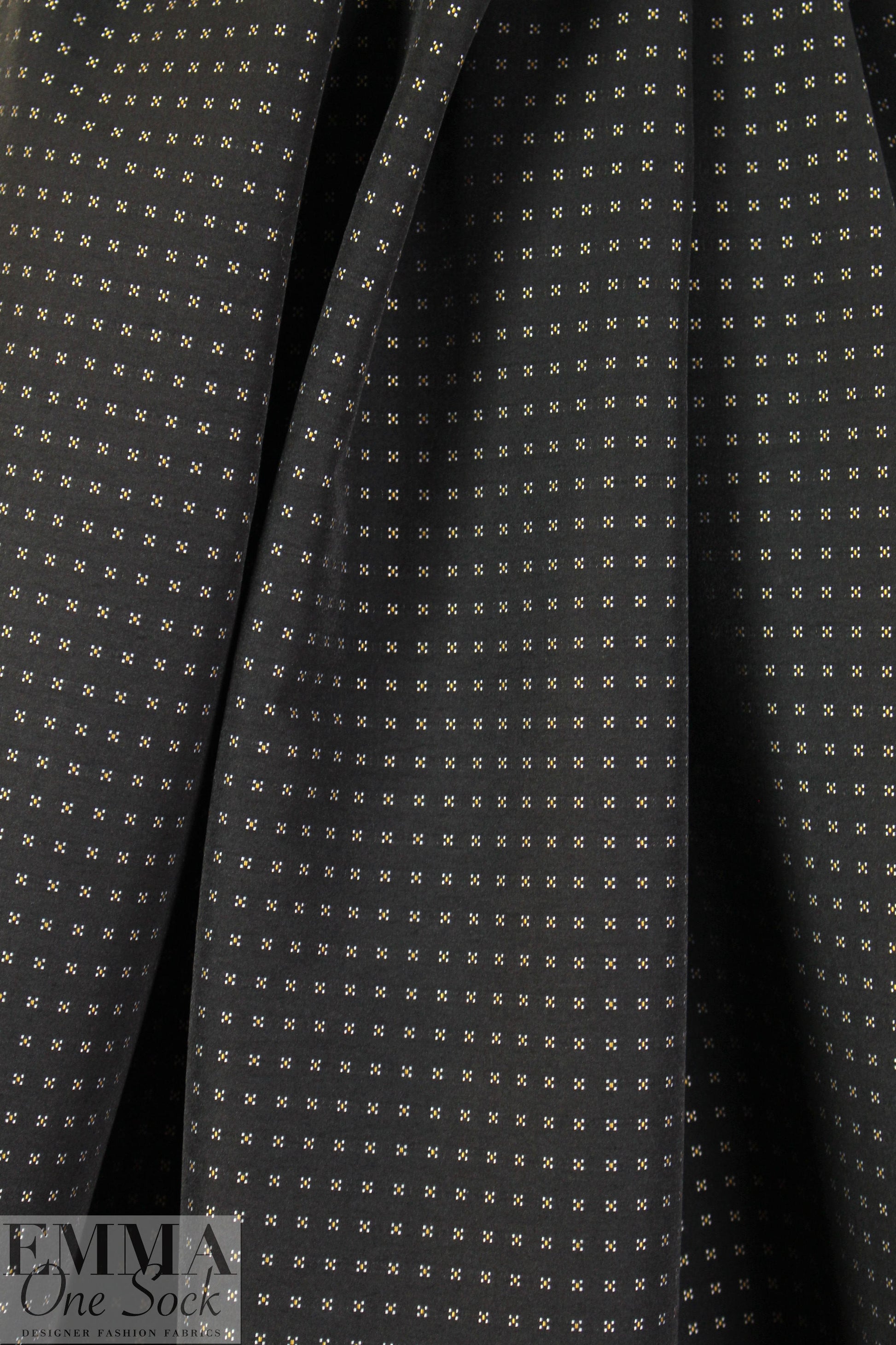 black/silver mini graphic bengaline stretch jacquard 1.625 yd