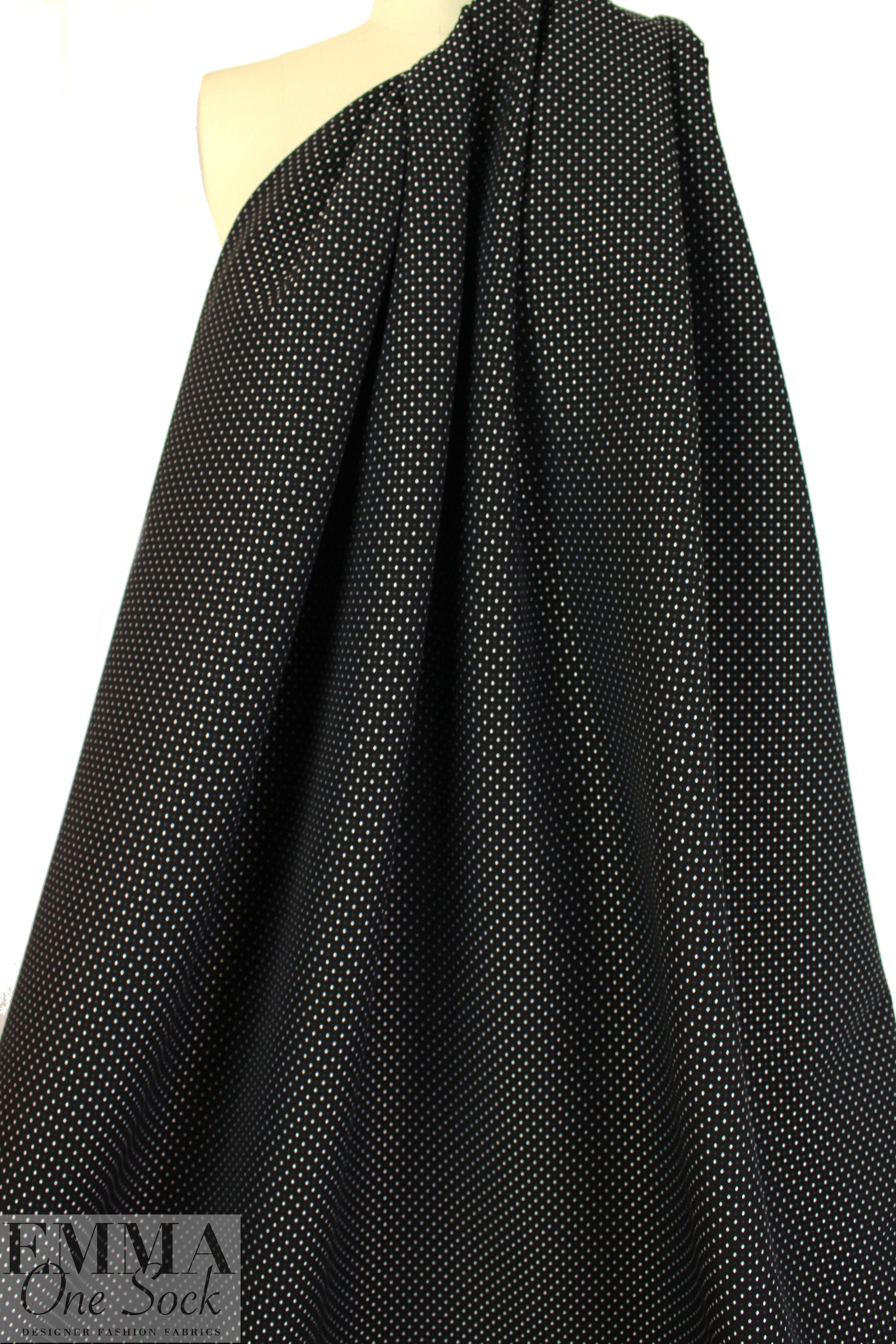 black/silver mini diamond bengaline stretch jacquard 1.875 yd