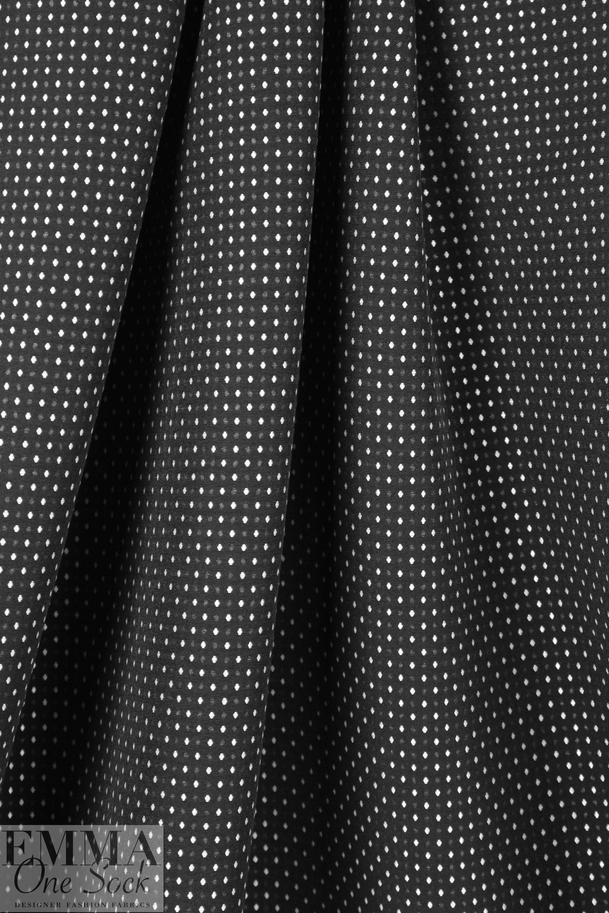black/silver mini diamond bengaline stretch jacquard 2.125 yds