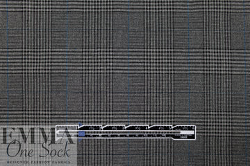 rayon blend bengaline glen plaid woven - charcoal 1.625 yds