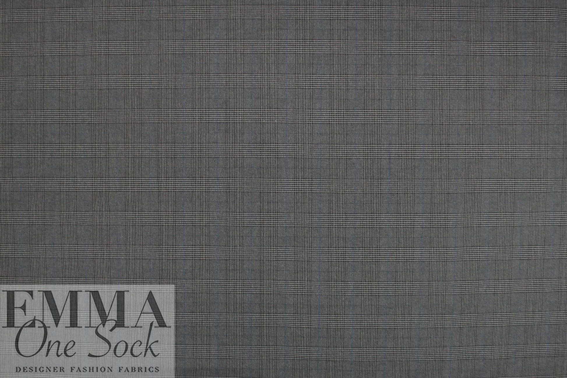 rayon blend bengaline glen plaid woven - charcoal 1.625 yds
