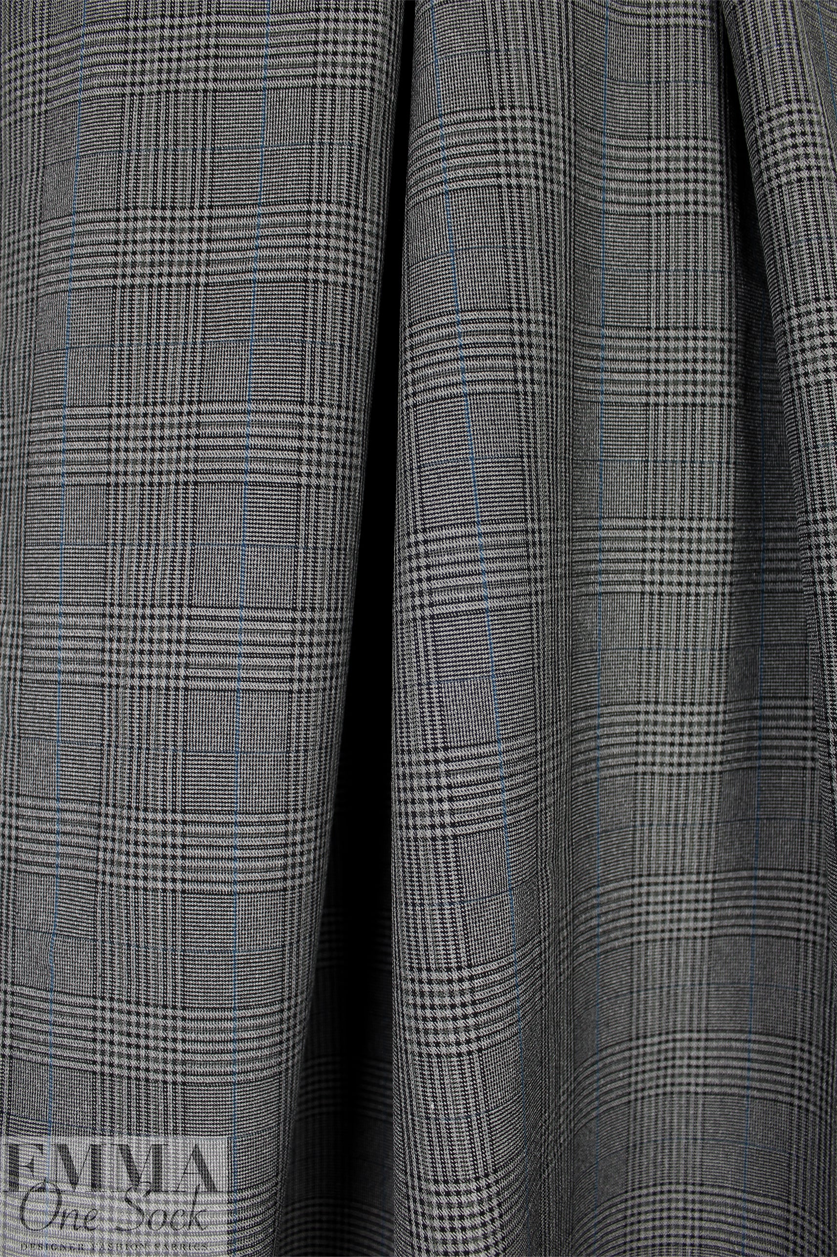 rayon blend bengaline glen plaid woven - charcoal 1.625 yds