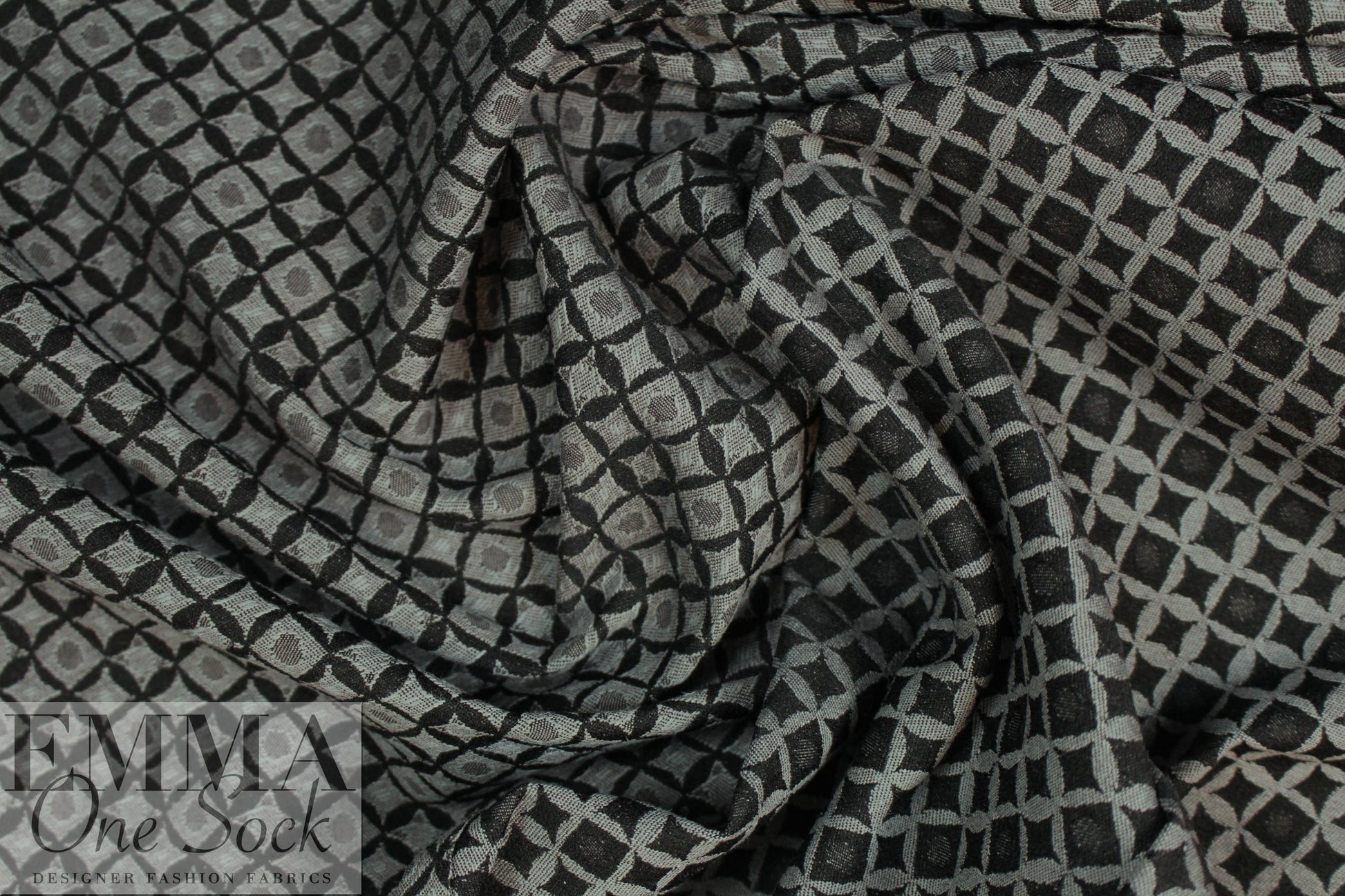 designer black/gray nova graphic bengaline stretch jacquard 1.75 yds