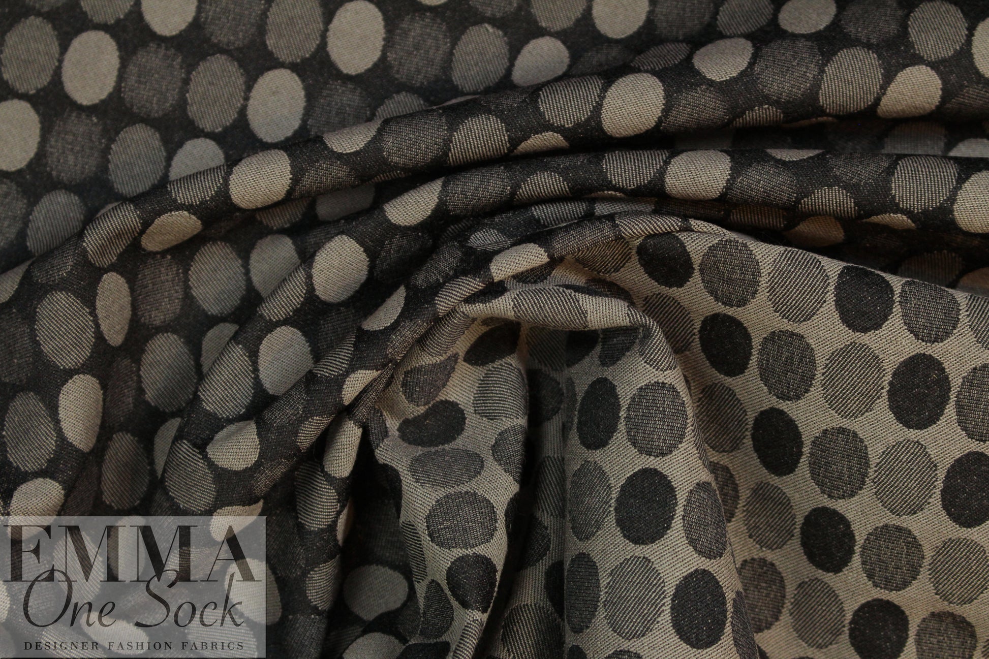 designer taupey oval graphic bengaline stretch jacquard