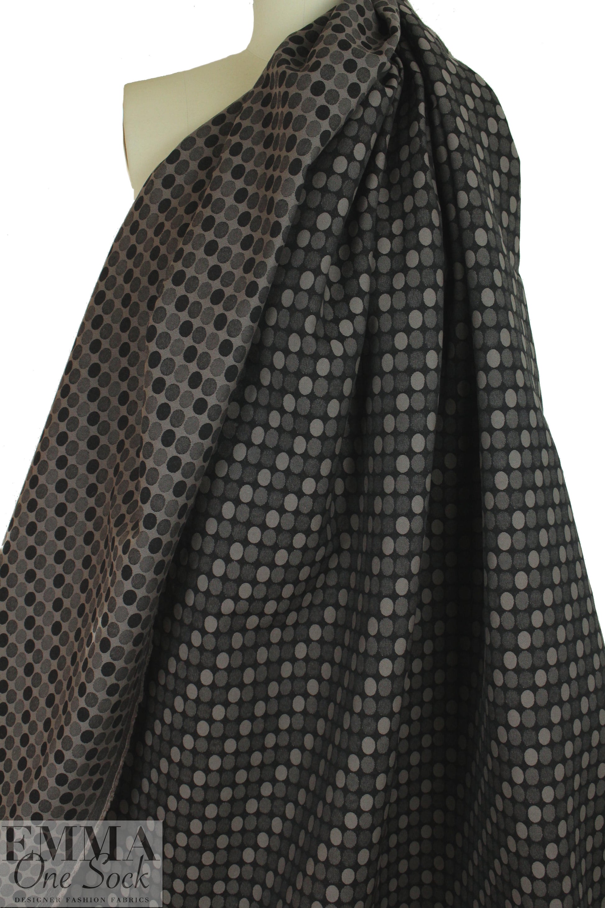 designer taupey oval graphic bengaline stretch jacquard