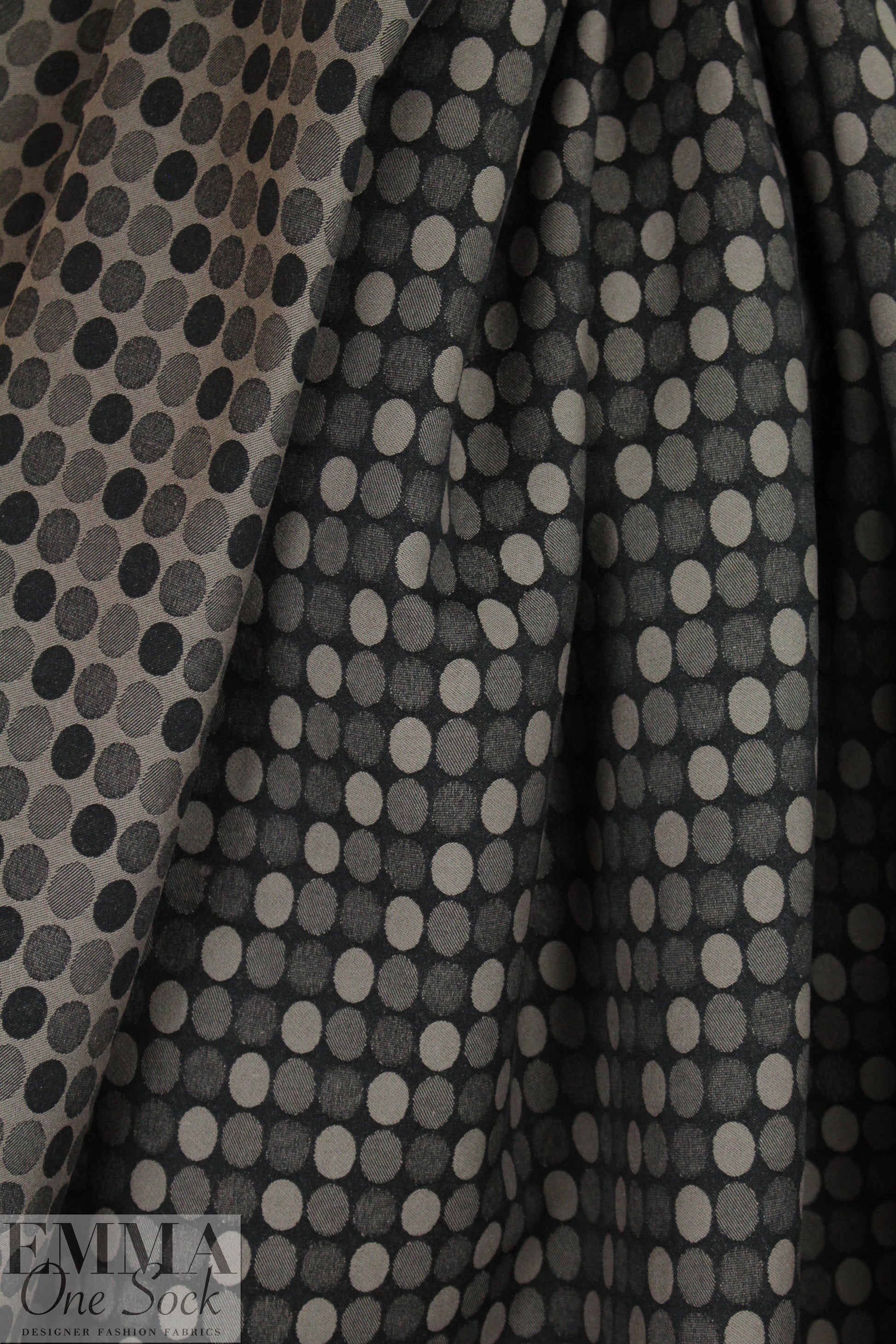 designer taupey oval graphic bengaline stretch jacquard