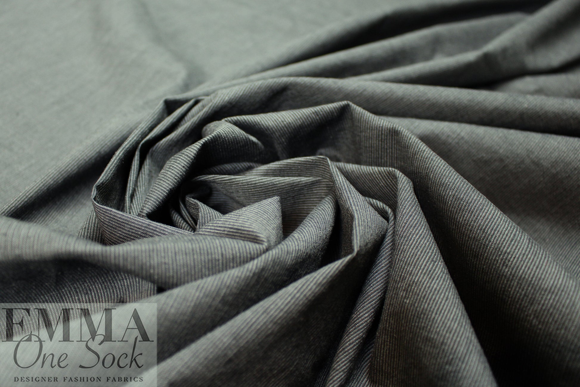 Italian charcoal micro-stripe bengaline stretch woven .75 yds