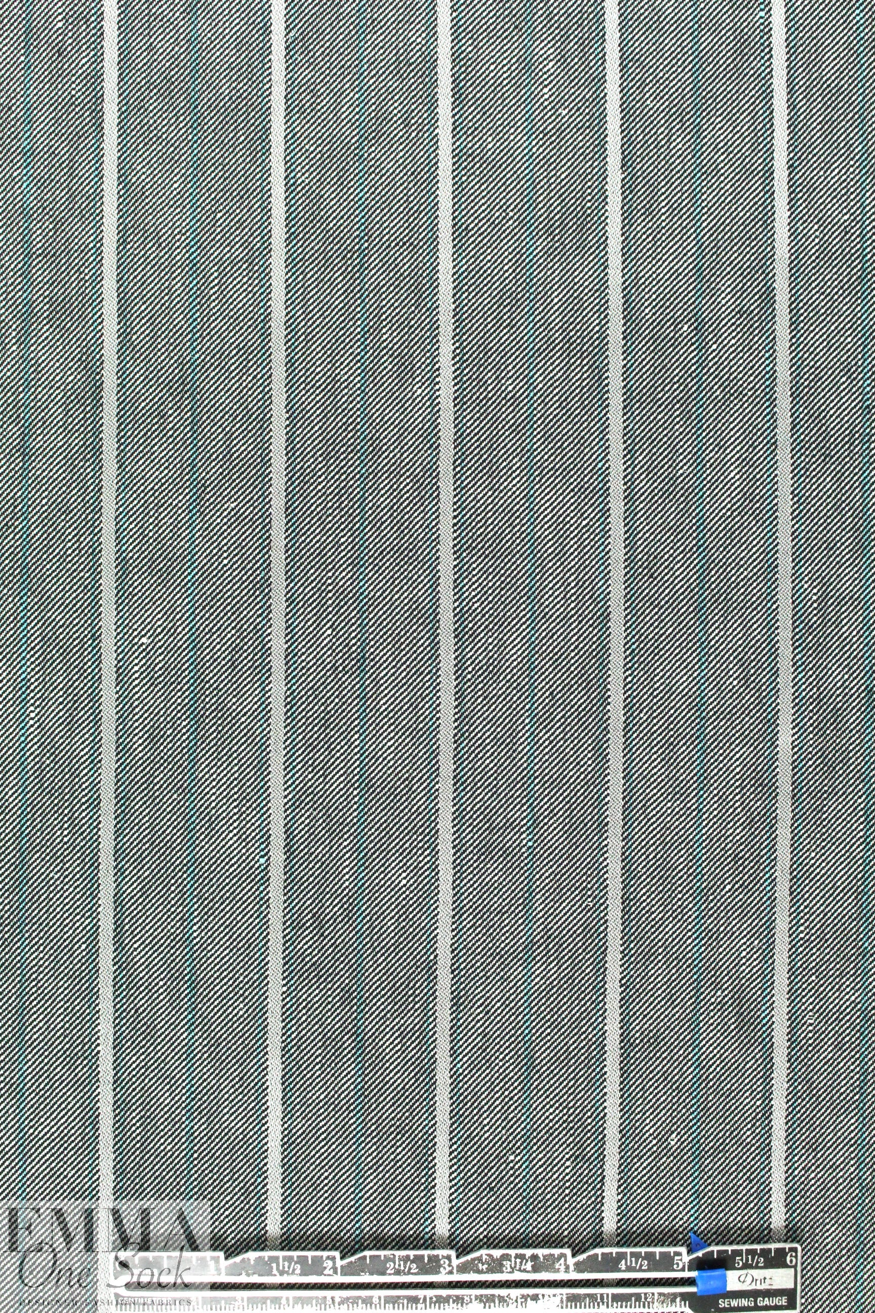 Italian cotton blend stretch bengaline stripe 1.125 yds