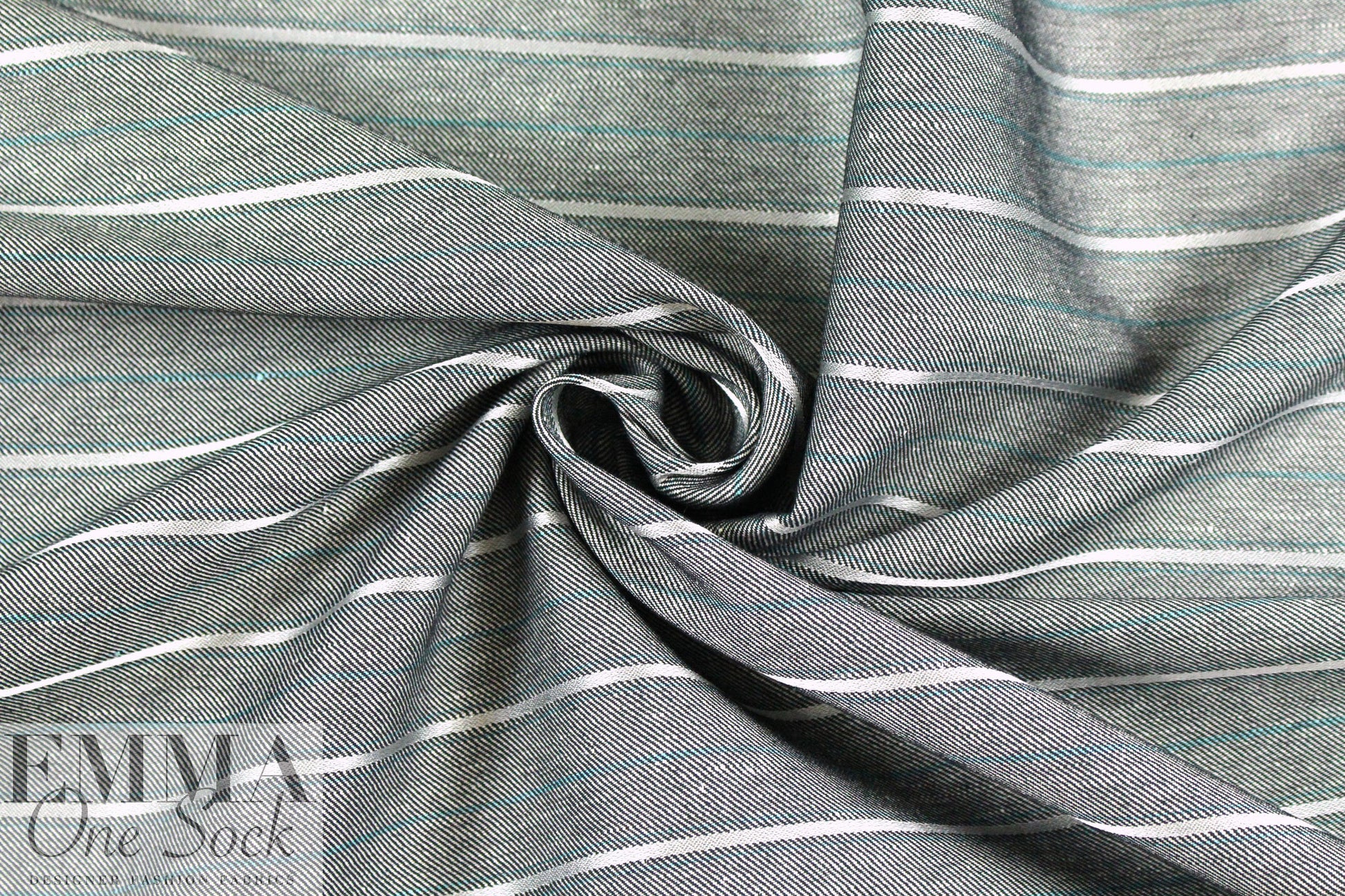 Italian cotton blend stretch bengaline stripe