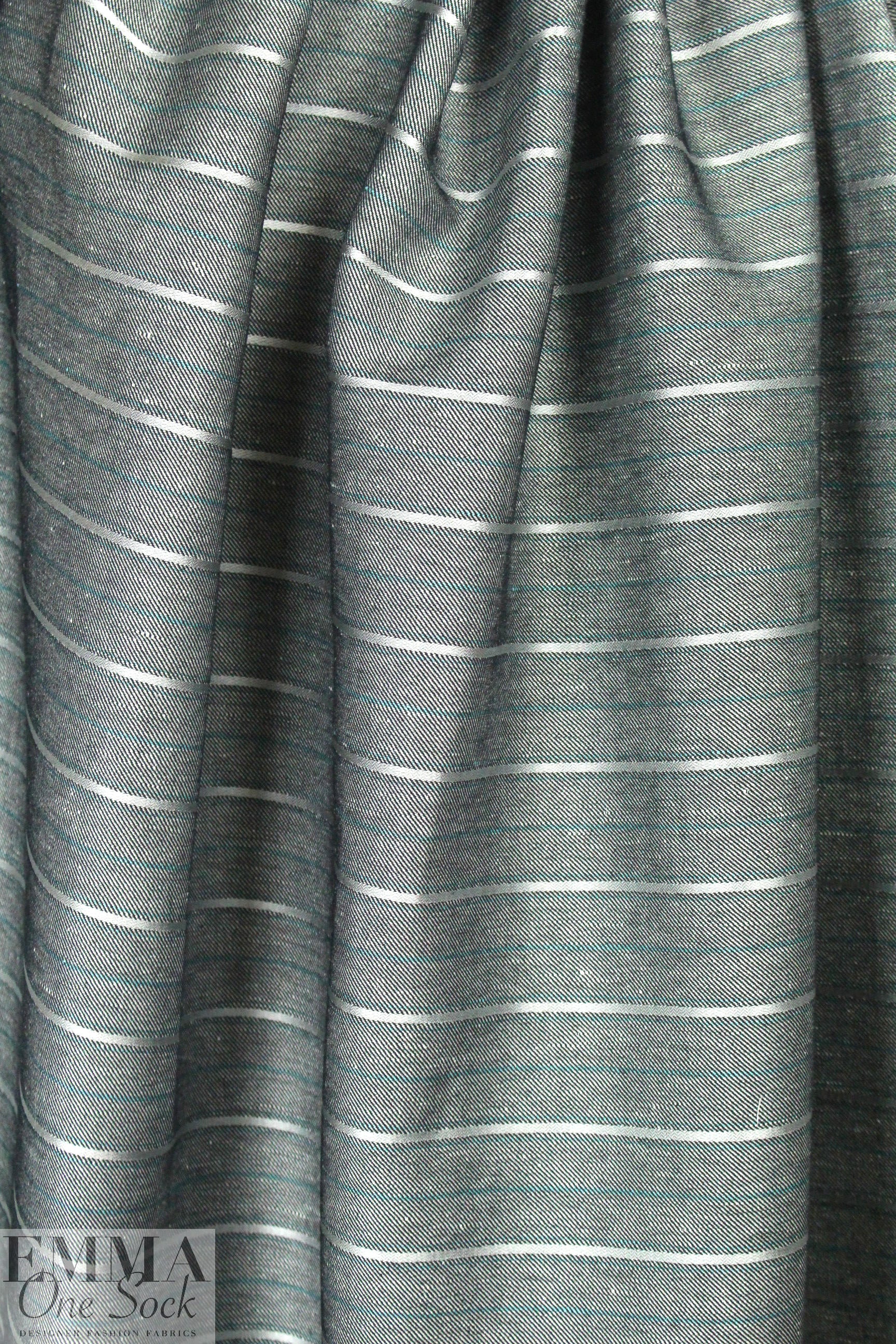 Italian cotton blend stretch bengaline stripe