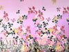 NY designer pink graphic floral PANEL silk charmeuse 1 yard