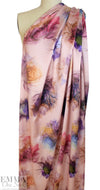 NY designer 'crystal flowers' silk stretch charmeuse .625 yds