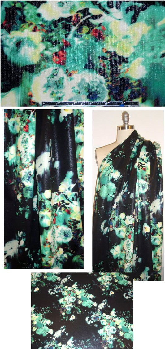 CA designer flowery waterworld scuba knit