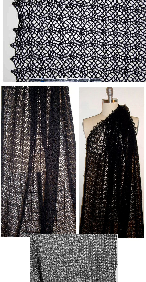 Katharine K!dd cotton guipure lace - black 1.625 yd
