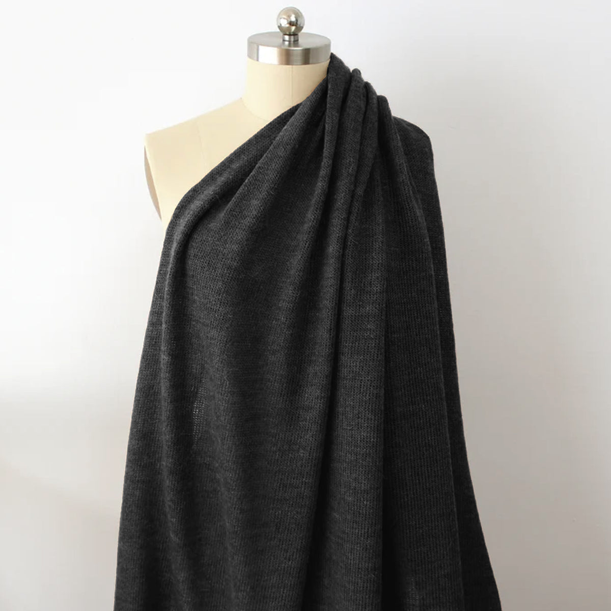 sweater knit, lightweight luxury wool blend - black