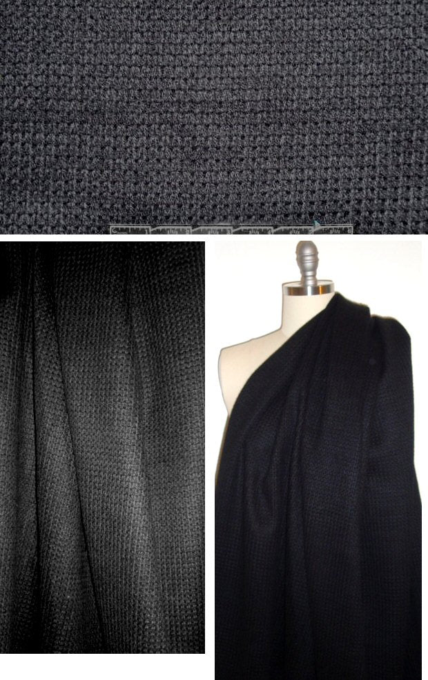 Italian backed sweater knit - jet black