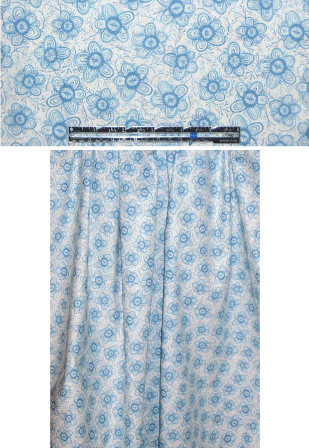 'Pure Goodness Blue' floral print 100% cotton USA