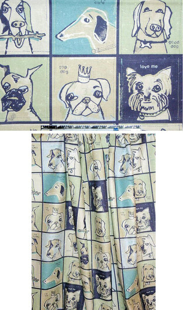 'Ruff Bunch' #2 dog portraits print 100% cotton USA