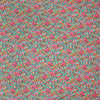 'floral fields' rayon challis, Oeko-Tex cert. - raspberry/jade 1 yard