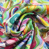 'zephyr' printed hammer-textured 'polysilk' - fuchsia multi 1.125 yds
