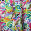 'zephyr' printed hammer-textured 'polysilk' - fuchsia multi 1.125 yds