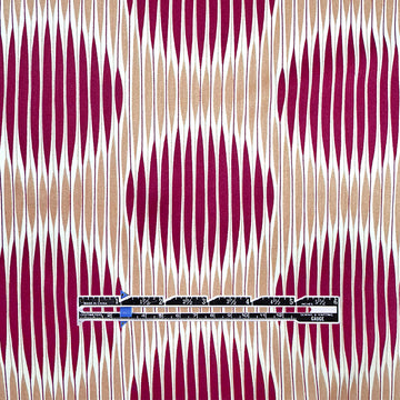 Italian 'good vibrations' viscose challis woven - sangria/tan 2.25 yd