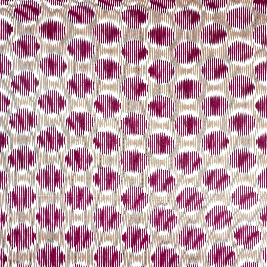 Italian 'good vibrations' viscose challis woven - sangria/tan
