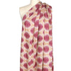 Italian 'good vibrations' viscose challis woven - sangria/tan 2.25 yd