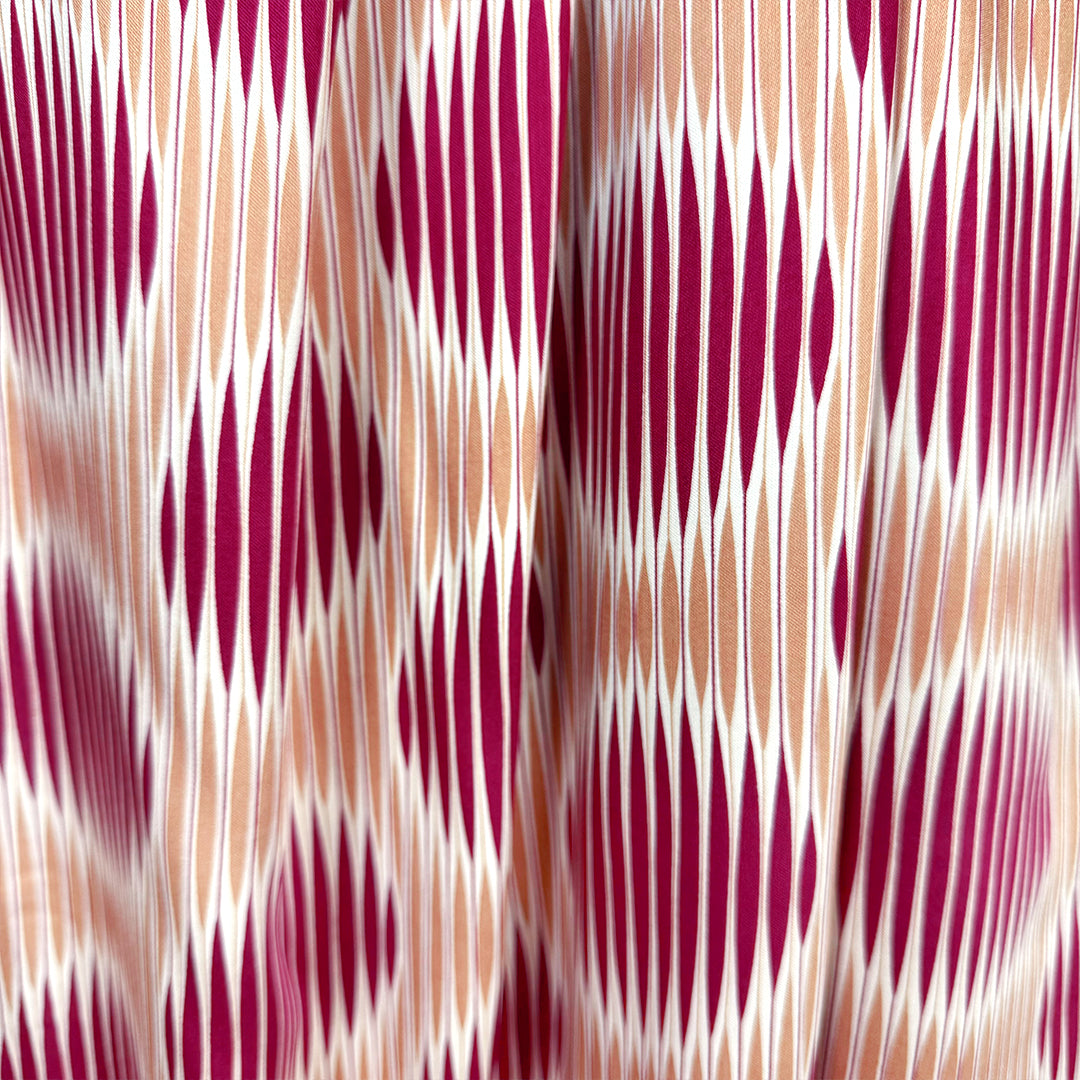 Italian 'good vibrations' viscose challis woven - sangria/tan 1.75 yd