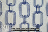 NY designer silk crepe de chine - navy chains
