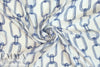 NY designer silk crepe de chine - navy chains