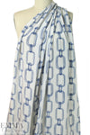 NY designer silk crepe de chine - navy chains