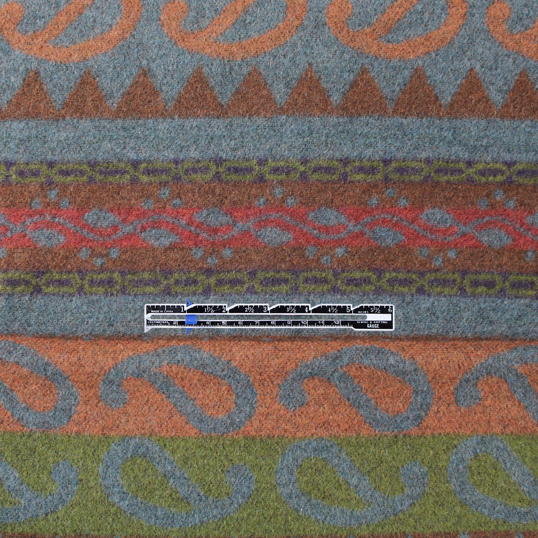 French 'broad fairisle' boiled wool woven coating 1.5 yds