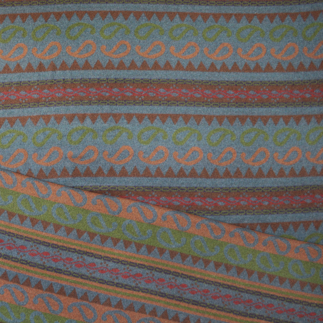 French 'broad fairisle' boiled wool woven coating 1.5 yds
