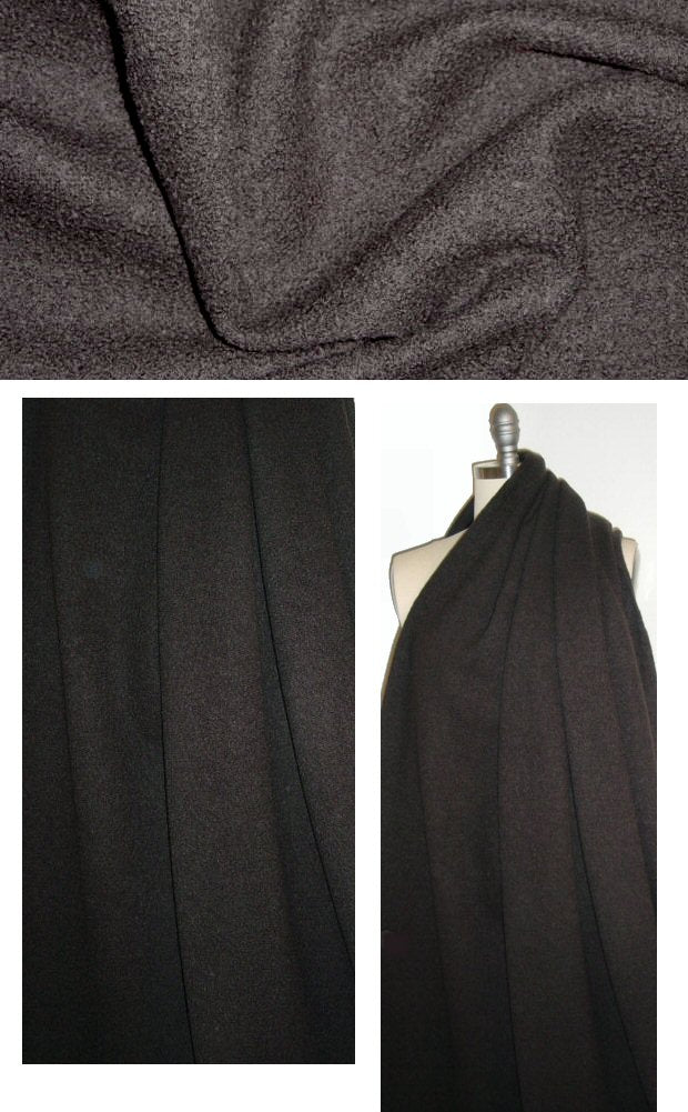 Italian textured boiled wool - dark chocolate