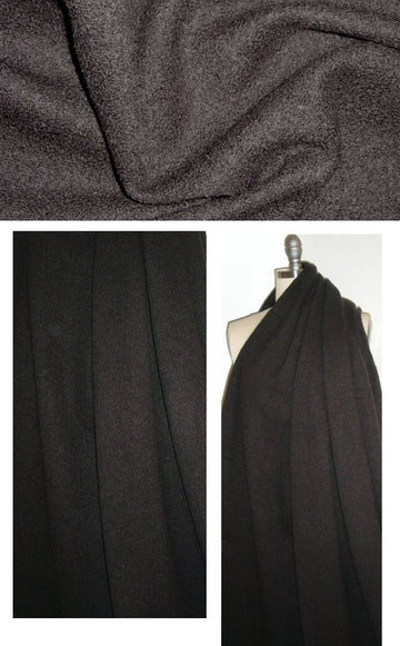 Italian textured boiled wool - dark chocolate